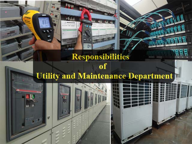 Responsibilities Utility Maintenance Department