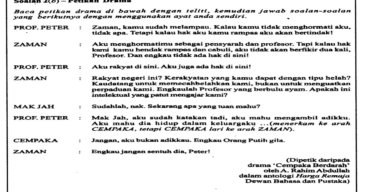 Contoh Soalan Dan Jawapan Drama Berkhidmat Untuk Negara 