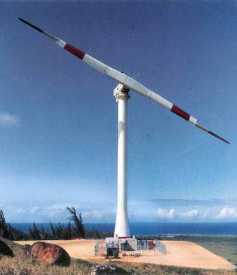 wind turbine with 2 blade propelar type