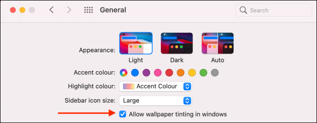 انقر لتعطيل Window Tinting على Mac