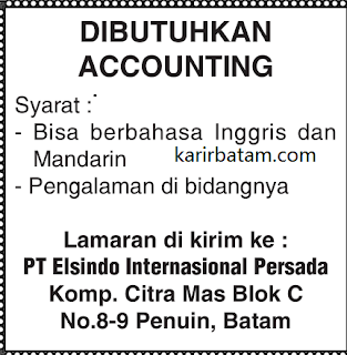 Lowongan Kerja PT. Elsindo International Persada