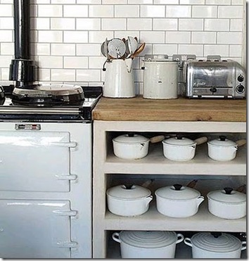 kitchen white le creuset