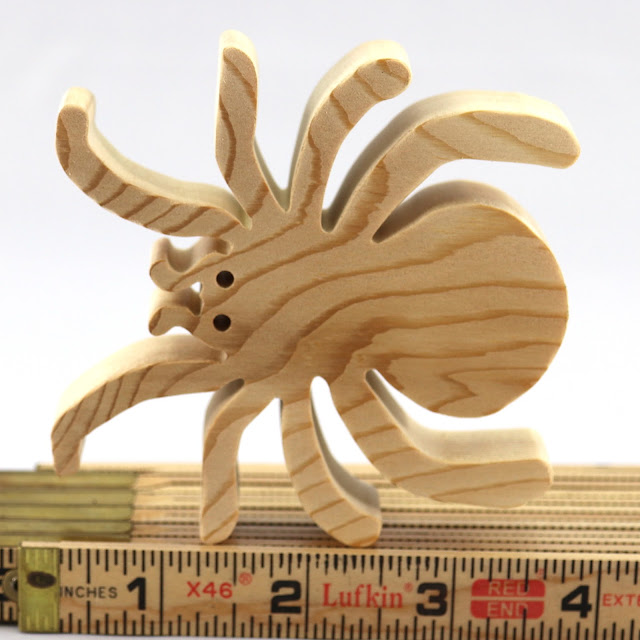Handmade Wood Toy Halloween Spider Cutout Animal Toy