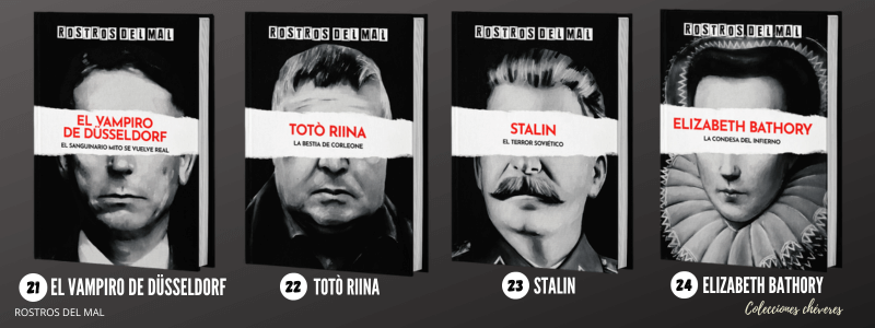 coleccion rostros del mal el comercio, el vampiro de düsseldorf, totò riina, stalin, elizabeth bathory