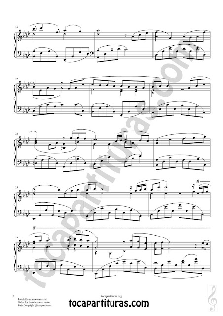 2 Partituras JPG gratis para Piano de Kiss the Rain Free download Sheet Music by Yiruma Pianists