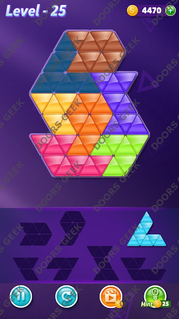 Block! Triangle Puzzle 7 Mania Level 25 Solution, Cheats, Walkthrough for Android, iPhone, iPad and iPod