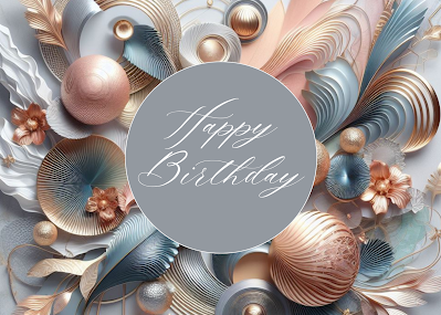 Free Happy Birthday Wishes | Metallic Aesthetic Watercolor 3D Render Design | Printable | Instant Download