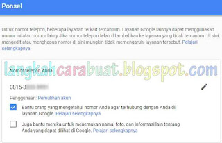 cara ganti nomor telepon gmail