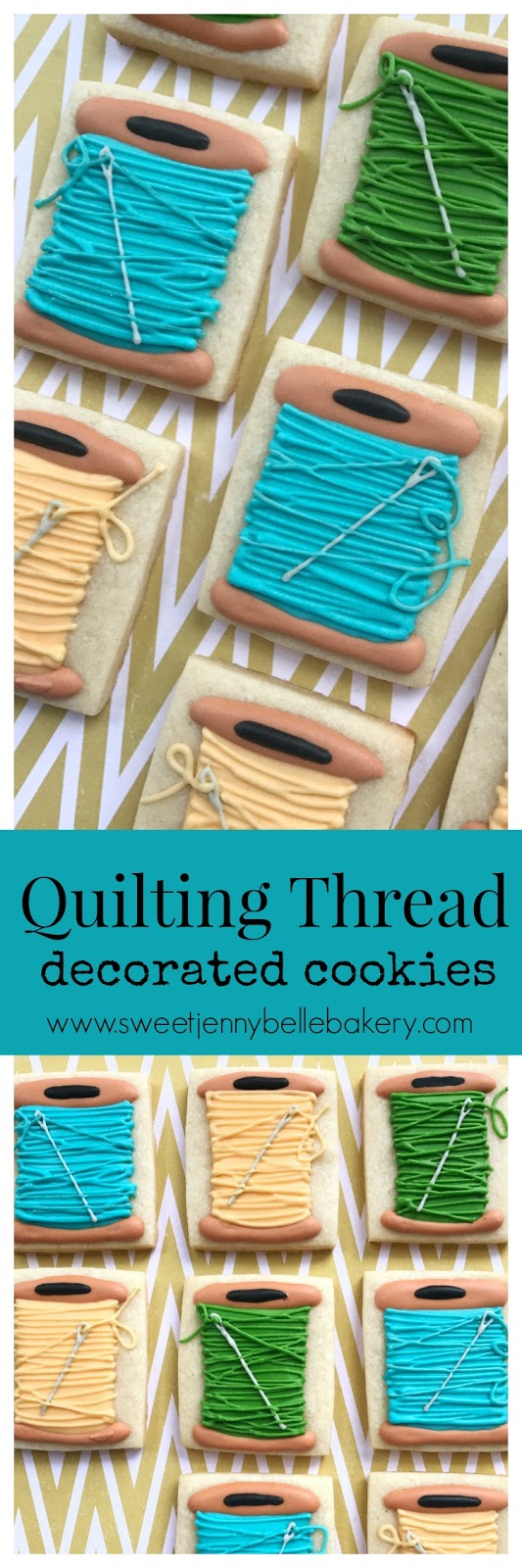 quilting thread decorated sugar cookies