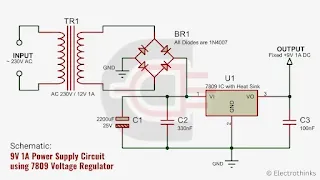 9V 1A Power Supply Circuit