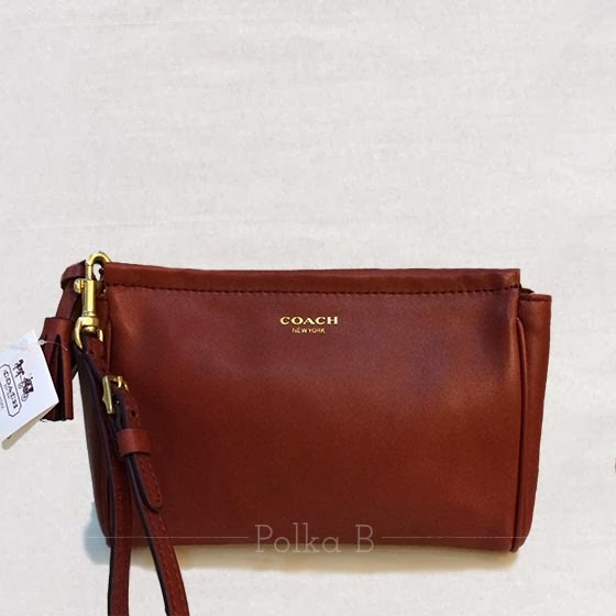 Coach Legacy Large Wristlet in Leather 48025 Cognac | Polka B ...