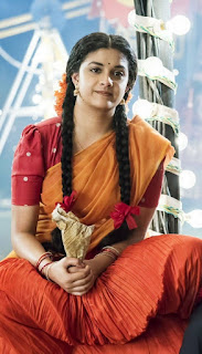 Keerthy Suresh in Half Saree with Cute and Awesome Lovely Chubby Cheeks Expressions