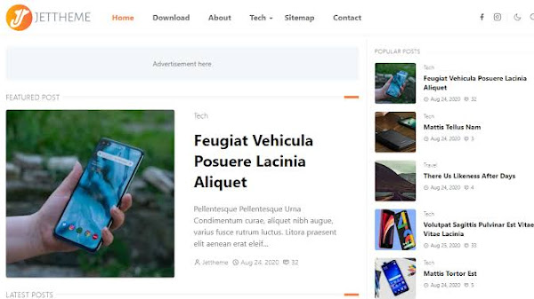 Download Jettheme Blogger Template Responsive