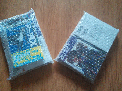 The books, divided into two packages.