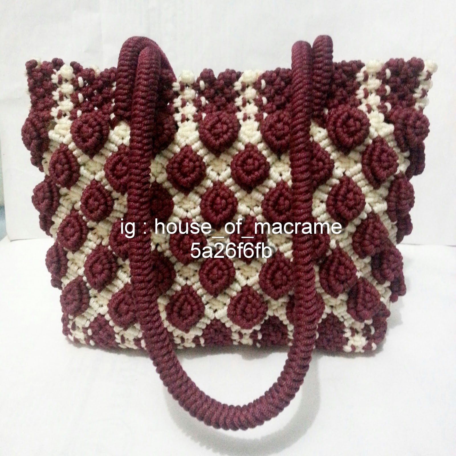  Tas  Tali  Kur  Motif  Bunga Mawar  Timbul  Warna Maroon 