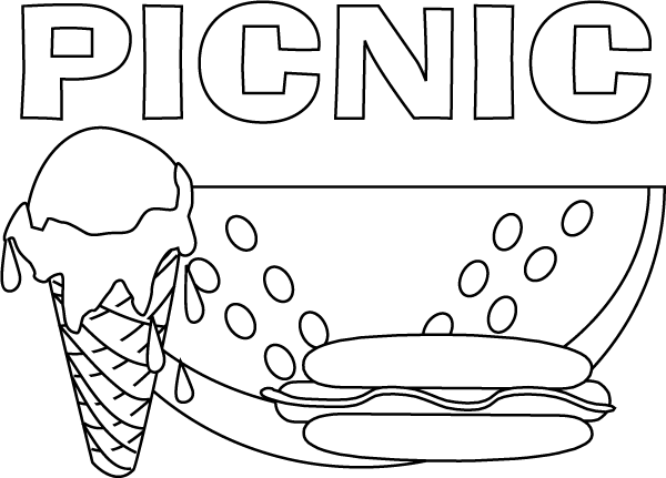 Download nengaku: Summer Picnic Food Coloring Pages