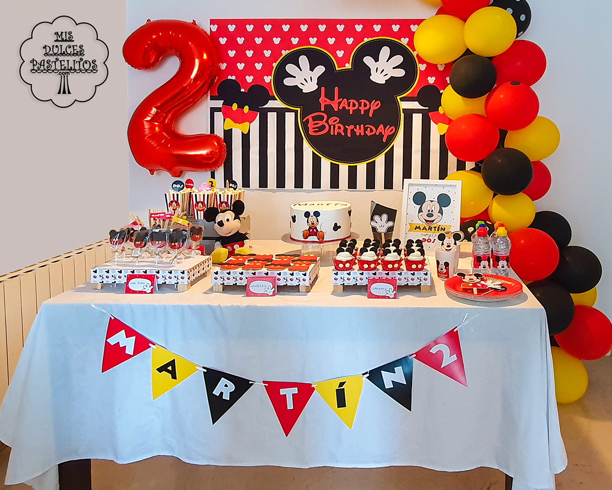Desanimarse Eléctrico Patriótico Mis Dulces Pastelitos: Mesa Dulce Mickey Mouse. Fiesta de Cumpleaños 2  añitos Martín.
