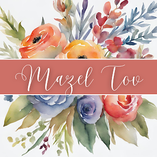 Free Mazel Tov Greeting Card Printable - Floral Calligraphy - Square