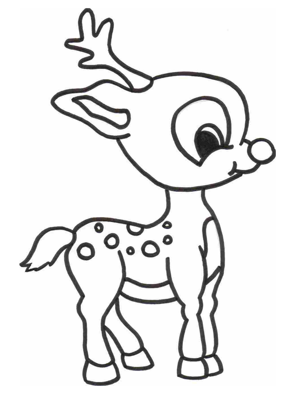 Reindeer Baby Printable Animals Kids Coloring Pages