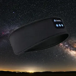 chill beats bluetooth sleep headphones shown in a star night sky