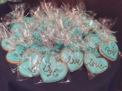 Parisian Breakfast at Tiffany's Bridal Shower Decoration - dessert table heart Cookies