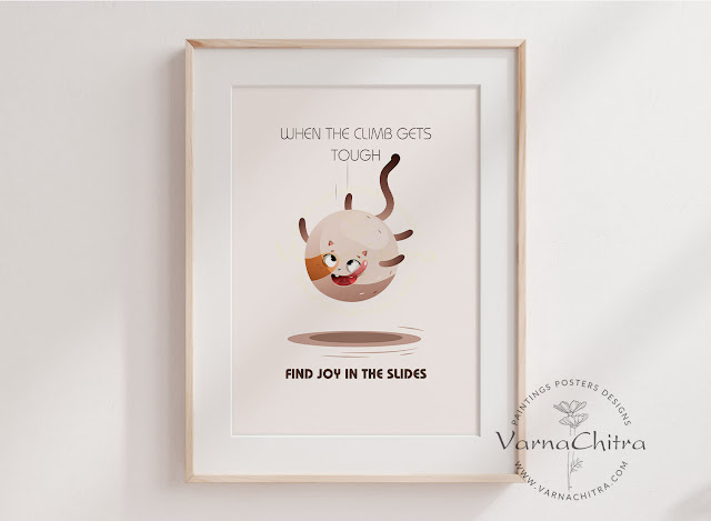 Cat Wisdom Motivational Poster Series, Wall Decor by Biju Varnachitra