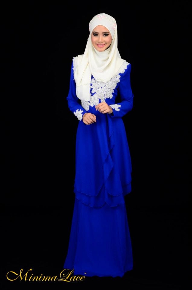 Image Fesyen Baju Pengantin Terkini Warna Royal Blue 