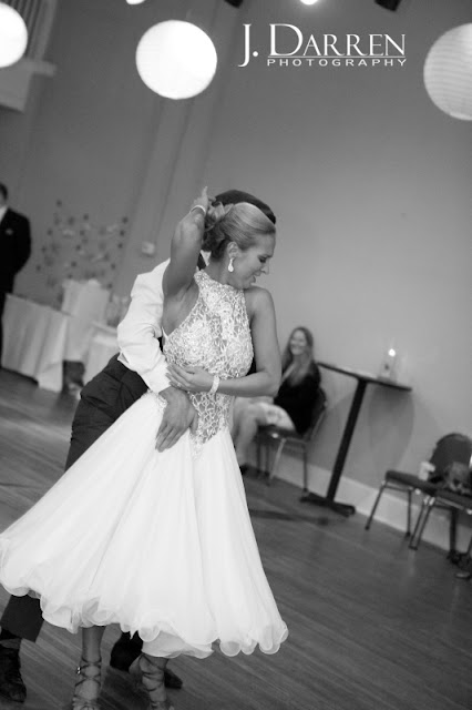 photo of the bride and grooms first dance at Twelve West Main in Thomasville NC