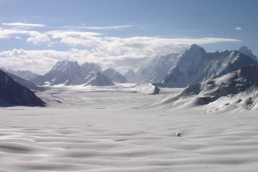 Hispar Biafo glacier trek, snow lake trek, Longest glacier in Nagar valley. Baintha Brakk(Ogre) 7265 m, Hispar Biafo Glacier trek front Snow lake , Baintha Brakk(Ogre) 7265 m, Sim La, Uzun Brakk 6365 m from Hispar La Nagar Gilgit Baltistan Pakistan