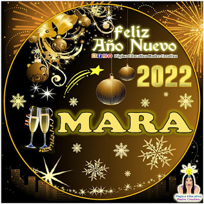 Nombre MARA por Año Nuevo 2022 - Cartelito mujer