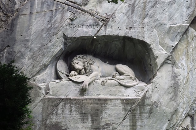 Lion Monument - “dying lion of Lucerne”. 