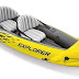 Explorer K2 Kayak, 2-Person Inflatable Kayak Set with Aluminum Oars, Manual and Electric Pumps…