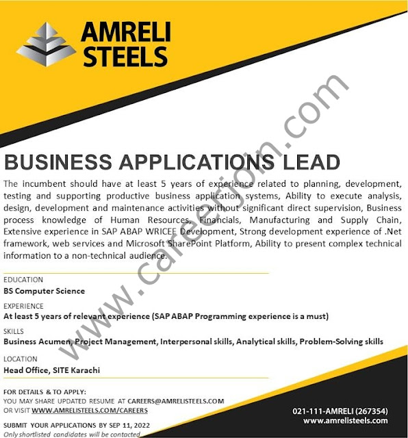 Latest Jobs In Amreli Steels Limited Jobs Apply Online