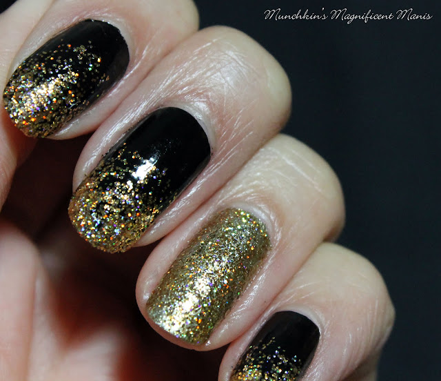 New Years Glitter Gradient Nail Design