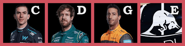 Drivers: Latifi C  |  Vettel D  |  Ricciardo G Constructor: AlphaTauri E