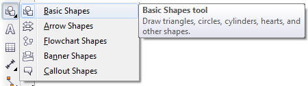 Mengenal bagian CorelDRAW - Basic Shape Tool