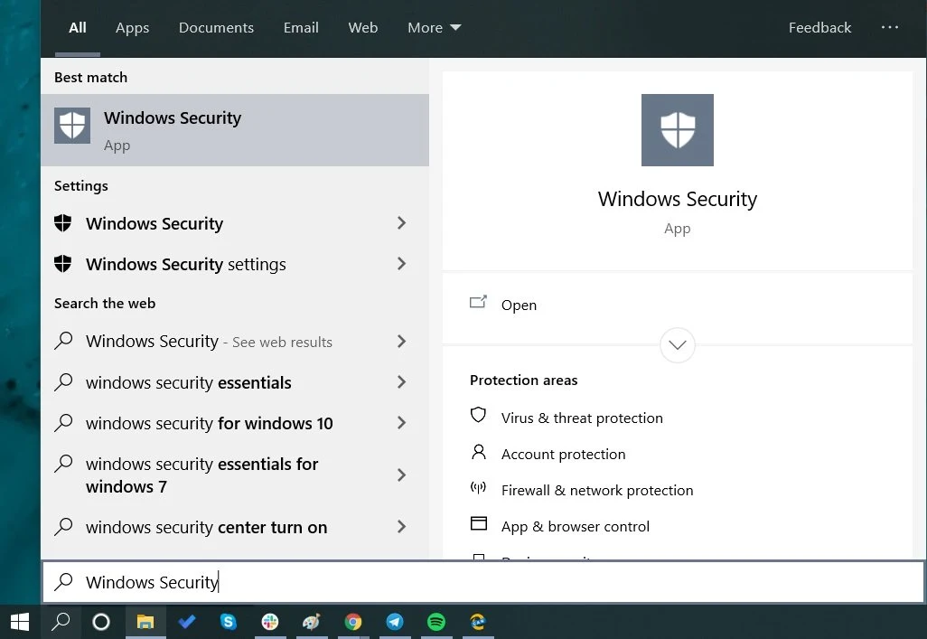 Windows security