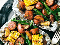 Foil Pack Garlic Butter Sausage & Veggies
