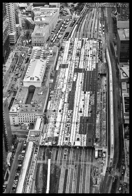 Toronto Union Station from the CN Tower.