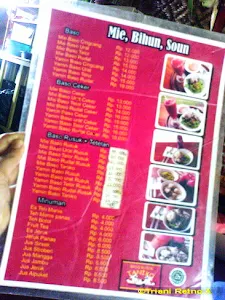 Daftar menu Mie Hejo Taniko