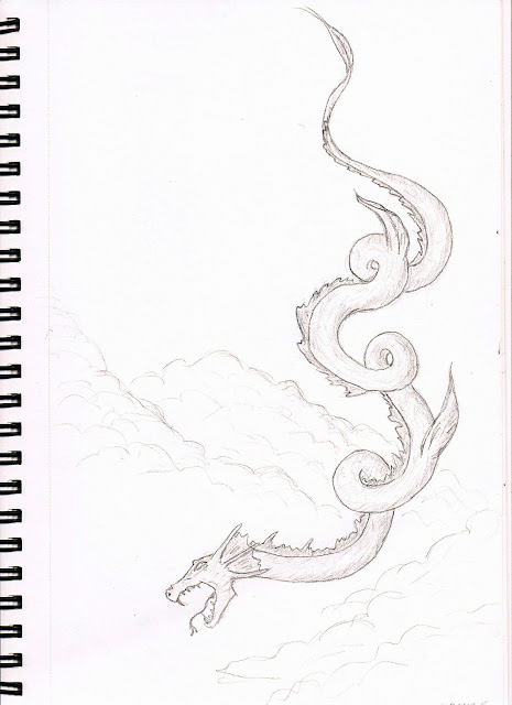 dessin dragon volant