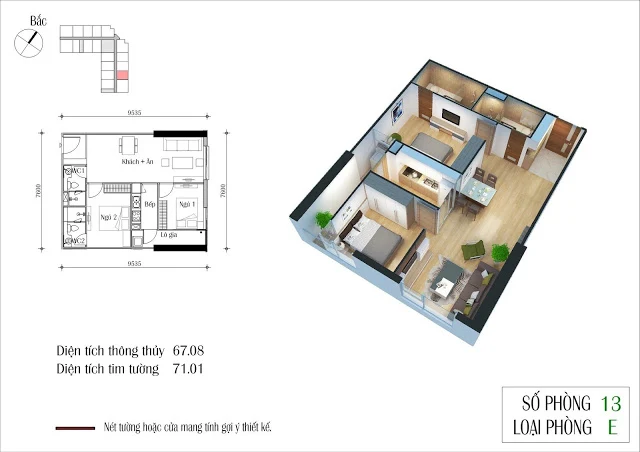 Thiết kế căn 13 tòa CT2 Eco Green City