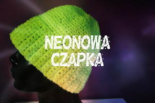 Neonowa szydełkowa czapka szydełko zrób to sam diy