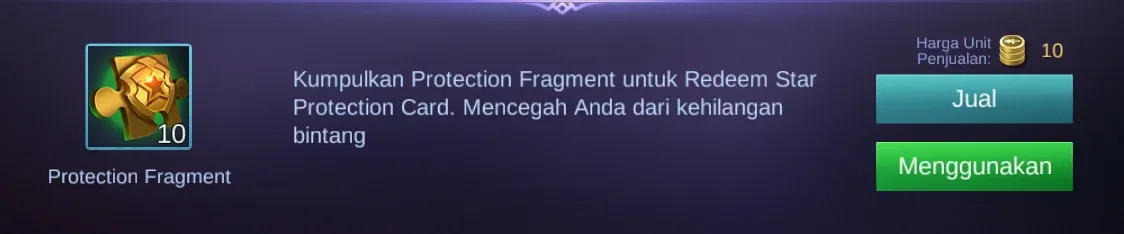 Protection Fragment Mobile Legends