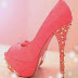 Women pink pumps for party