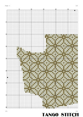 Washington USA state map ornament cross stitch pattern, Tango Stitch