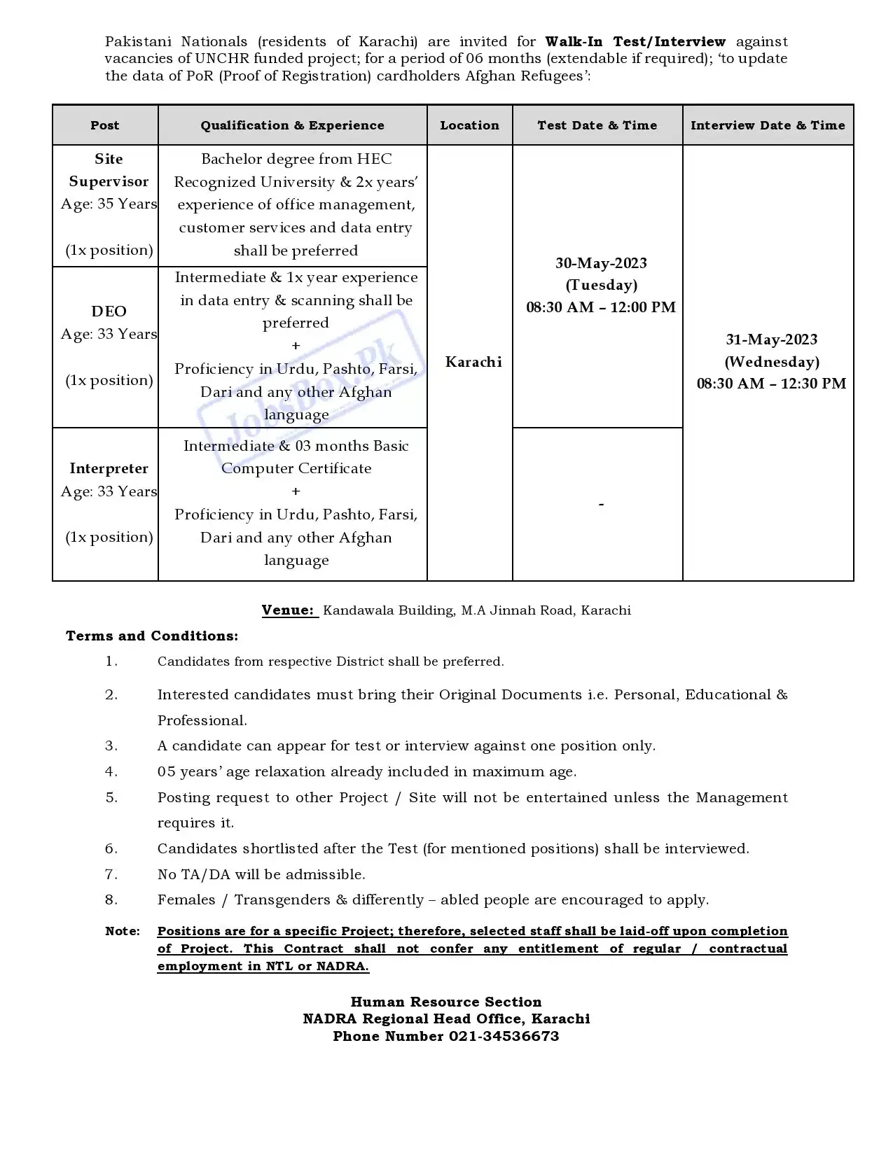 NADRA Jobs 2023 |National Database and Registration Authority Jobs 2023 all over Pakistan