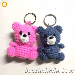 Amigurumi örgü ayıcık anahtarlık modeli