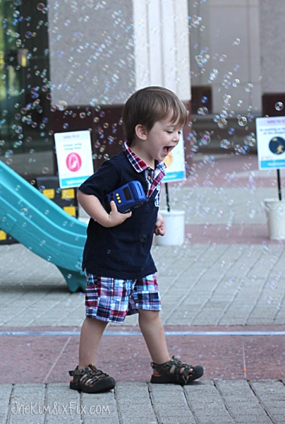 Little boy with bubbles