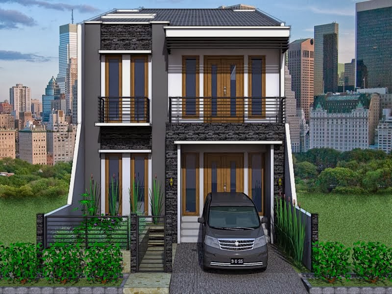 Denah dan Desain Rumah  Tingkat  Minimalis Terbaru 2014 